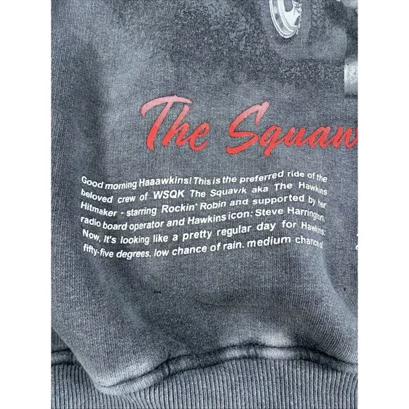 Stranger Things Hawkins Hitmaker Hoodie Netflix Primark Fleece Gray Adult 2XL - Picture 10 of 14